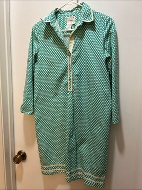 Women’s Green Dot Pattern Shirt Dress